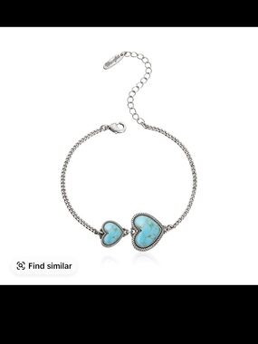 Wrangler Silver Bracelet with Turquoise Heart Stones